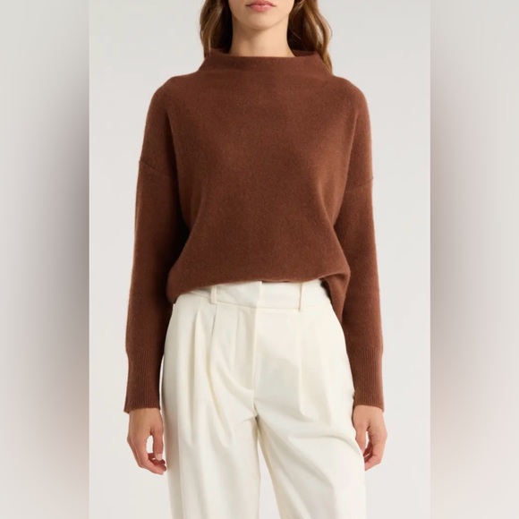 Vince Sweaters - Vince Boiled Cashmere Funnel Neck Pullover